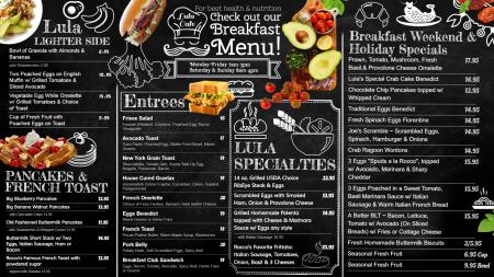 Chalkboard breakfast menu