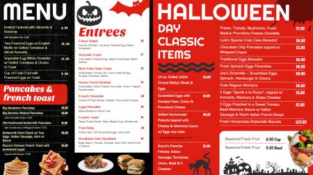 Halloween menu board