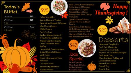 Black thanksgiving day menu design