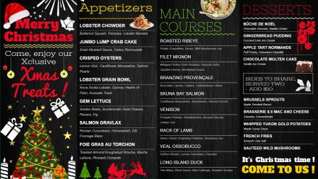 Black Merry Christmas menu design