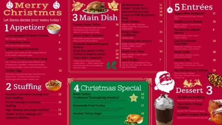 Red Merry Christmas signage menu template