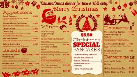 Merry Christmas menu board template