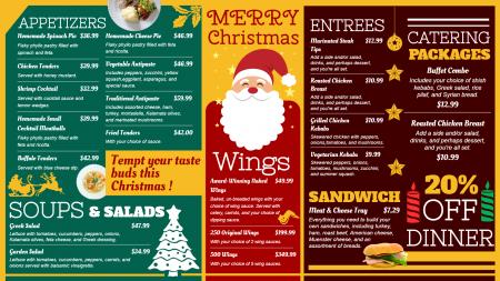 Merry Christmas signage menu