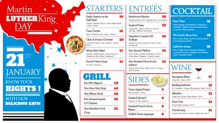 Multicolor Martin Luther King Day Menu