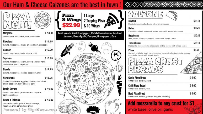 Spanish pizza for digital signage