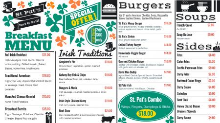 St. Patrick's Day Menu