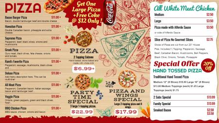 Offer Pizza Menu