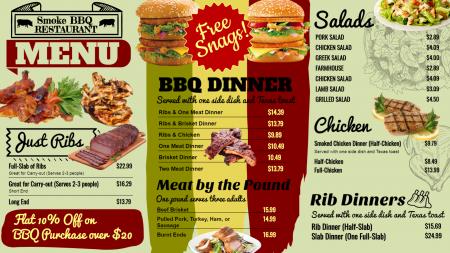 BBQ Dinner Menu