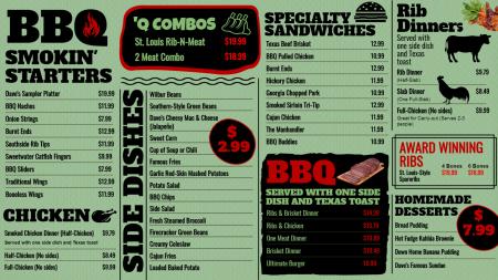 Vintage BBQ Menu