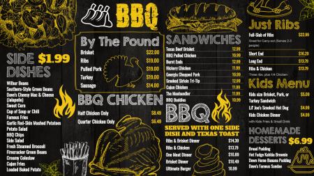 BBQ Chalk Menu