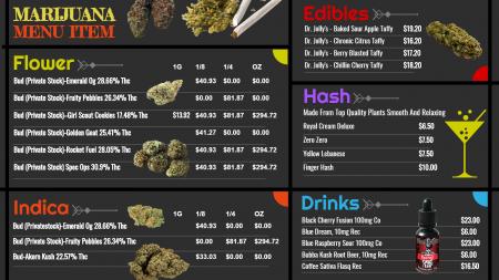Marijuana menu item