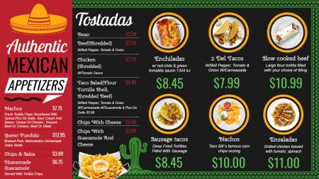 Mexican menu