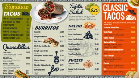 Mexican menu