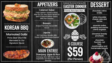 Easter signage menu