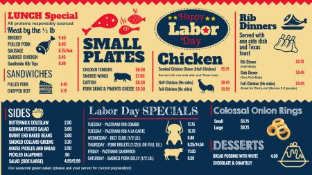 Labor day menu