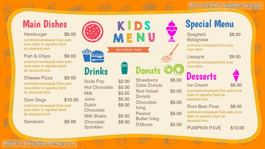 Kids Menu