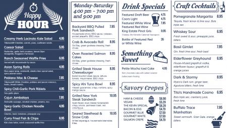 Happy Hour Signage Menu