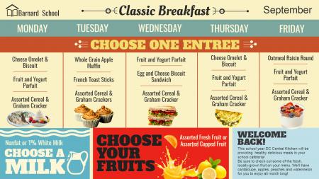 School Breakfast Menu