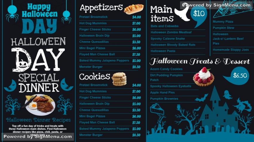 Halloween special menu