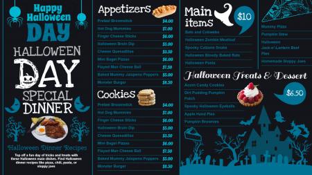 Halloween special menu