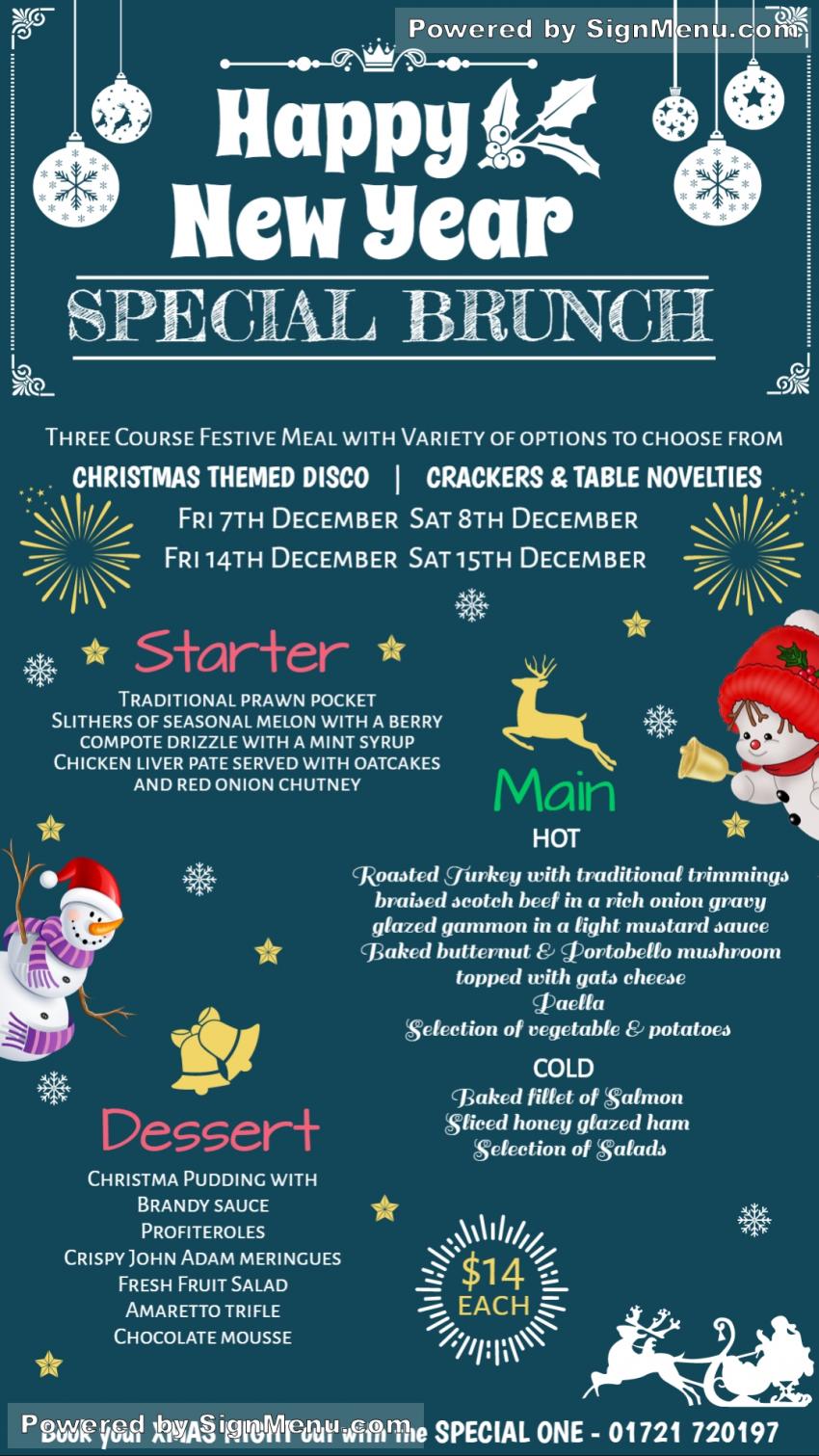 Vertical Christmas menu