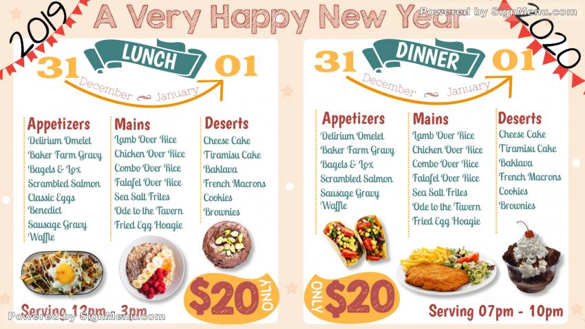 Nice New year menu