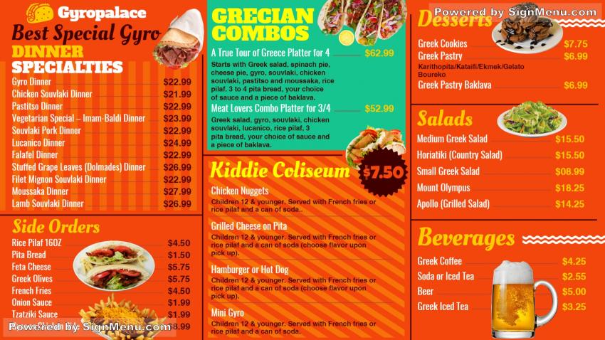 Gyro Signage Menu