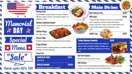 Memorial Day Menu Design