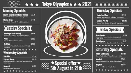 Chalkboard Olympics Menu