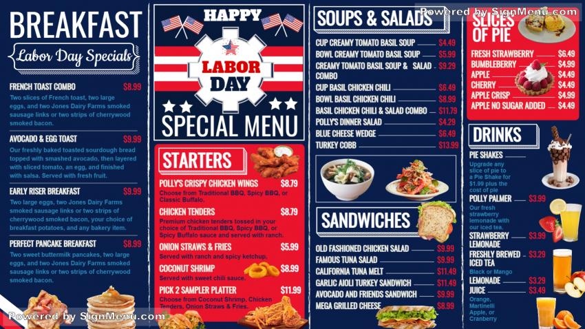 Labor Day Menu Design