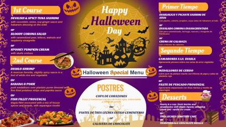 Halloween day menu