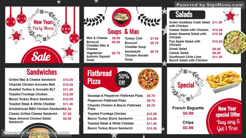 New Year Signage Menu Design