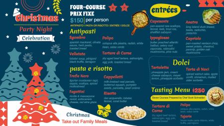 Christmas restaurant menu