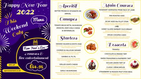 Happy New Year Restaurant Menu