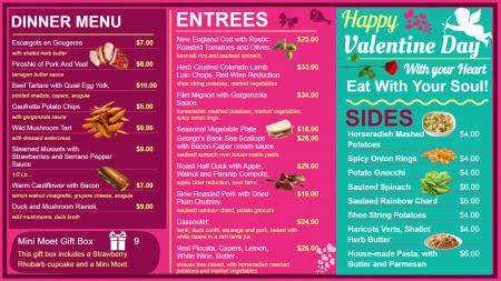 Valentine's Day Menu Design