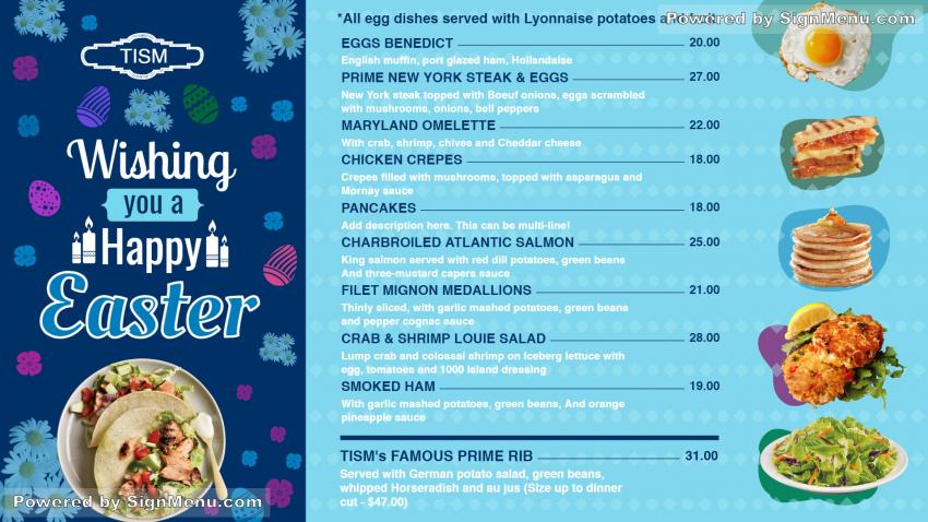 Easter day menu design