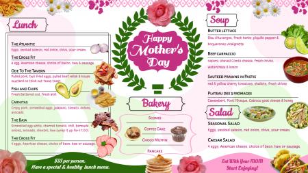 Mother's Day Digital Signage Menu Design