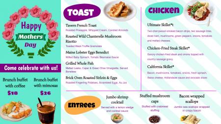 Mother's Day Signage Menu