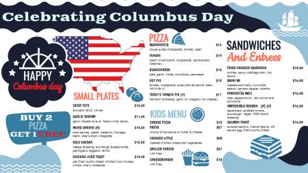Columbus day menu