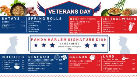 Veterans day menu