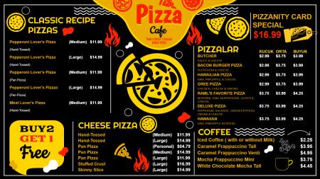 Pizza menu