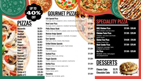 Pizza menu design