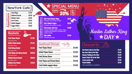 Martin Luther King menu