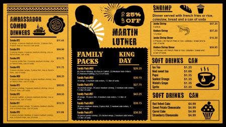 Martin Luther King Day menu