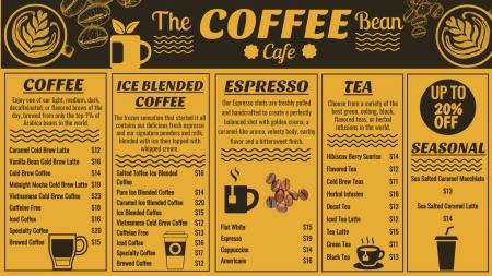 Coffee menu