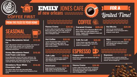 Coffee menu design