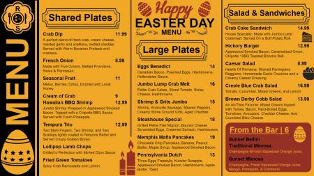 Easter day signage menu