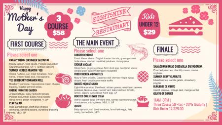 Mother's Day menu design