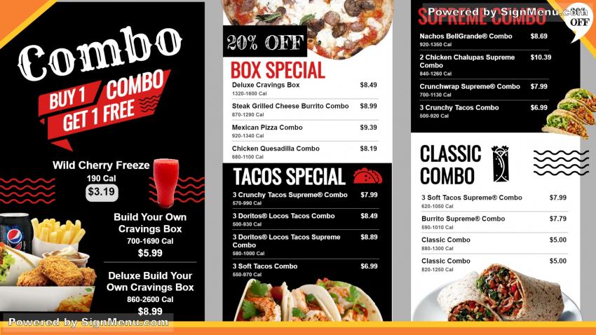 Combo Menu Design