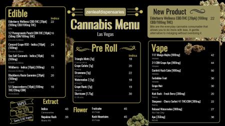 Marijuana menu